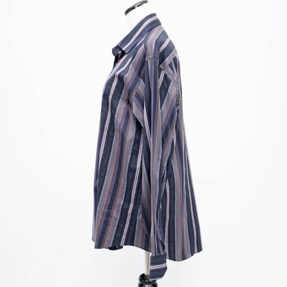 Bugatchi Multi-Color Striped Button Down Shirt Size Large - Picture 2 of 8